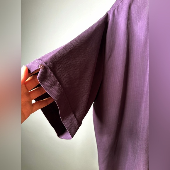 CUBAVERA Vintage Purple Embroidered Front Button-Up Short Sleeve Shirt 3XLT - Picture 6 of 9